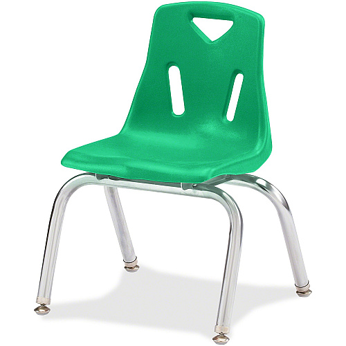 Jonti-Craft Berries Plastic Chairs with Chrome-Plated Legs Green Seat Color - Polypropylene Seat Material - Steel Frame Material - Four-legged Base - Green - 1 Each (8142JC1119)