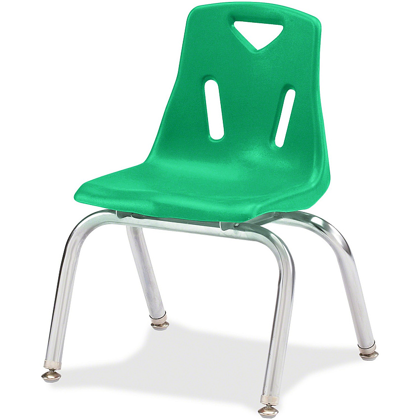 Jonti-Craft Berries Plastic Chairs with Chrome-Plated Legs Green Seat Color - Polypropylene Seat Material - Steel Frame Material - Four-legged Base - Green - 1 Each (8140JC1119)