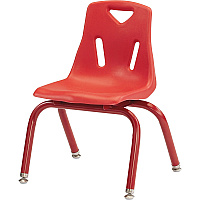 Jonti-Craft Berries Powder-Coated Leg Color 14" Plastic Chair Steel Frame Material - Red - Plastic, Polypropylene - 1 Each (8124JC1008)