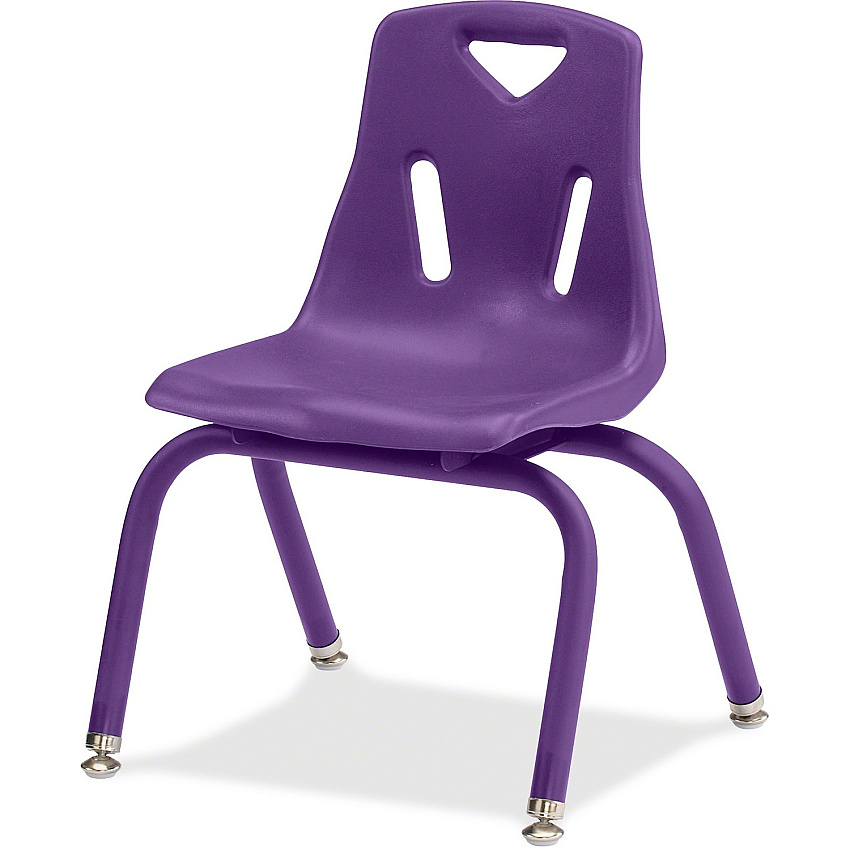 Jonti-Craft Berries Stacking Chair Steel Frame Material - Four-legged Base - Purple - Polypropylene - 1 Each (8124JC1004)