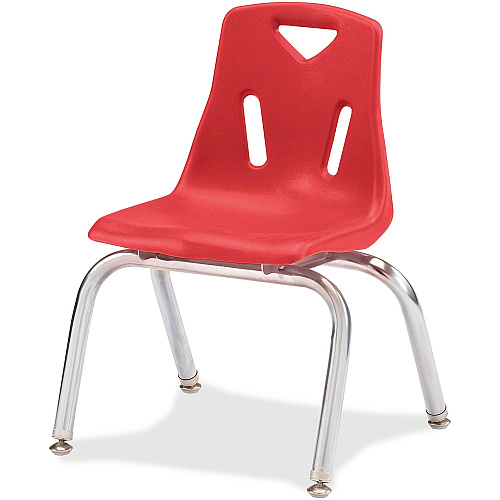 Jonti-Craft Berries Plastic Chairs with Chrome-Plated Legs Red Seat Color - Polypropylene Seat Material - Steel Frame Material - Four-legged Base - Red - 1 Each (8142JC1008)
