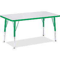 Berries Berries Elementary Height Color Edge Rectangle Table Gray Rectangle Top - Four Leg Base - 4 Legs - Height Adjustable - 15" to 24" Adjustment - 36" Table Top Length x 24" Table Top Width x 1.13" Table Top Thickness - 24" Height - Art,  (6478JCE119)