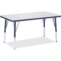 Jonti-Craft Berries Elementary Height Color Top Rectangle Table Laminated Rectangle, Gray Top - Four Leg Base - 4 Legs - Height Adjustable - 15" to 24" Adjustment - 36" Table Top Length x 24" Table Top Width x 1.13" Table Top Thickness - 15"  (6478JCE112)