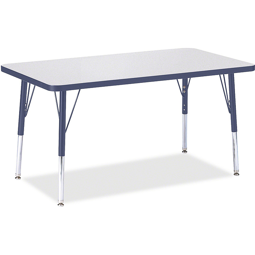 Jonti-Craft Berries Elementary Height Color Top Rectangle Table Laminated Rectangle, Gray Top - Four Leg Base - 4 Legs - Height Adjustable - 15" to 24" Adjustment - 36" Table Top Length x 24" Table Top Width x 1.13" Table Top Thickness - 15"  (6478JCE112)