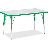 Jonti-Craft Berries Adult Height Color Edge Rectangle Table Green Rectangle, Laminated Top - Four Leg Base - 4 Legs - Height Adjustable - 24" to 31" Adjustment - 36" Table Top Length x 24" Table Top Width x 1.13" Table Top Thickness - 31" Hei (6478JCA119)