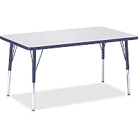 Jonti-Craft Berries Adult Height Color Edge Rectangle Table Laminated Rectangle, Gray Top - Four Leg Base - 4 Legs - Height Adjustable - 24" to 31" Adjustment - 48" Table Top Length x 30" Table Top Width x 1.13" Table Top Thickness - 31" Heig (6473JCA112)