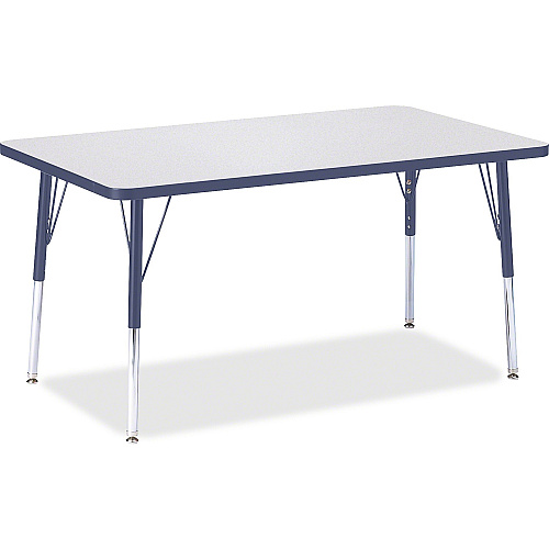 Jonti-Craft Berries Adult Height Color Edge Rectangle Table Laminated Rectangle, Gray Top - Four Leg Base - 4 Legs - Height Adjustable - 24" to 31" Adjustment - 48" Table Top Length x 30" Table Top Width x 1.13" Table Top Thickness - 31" Heig (6473JCA112)