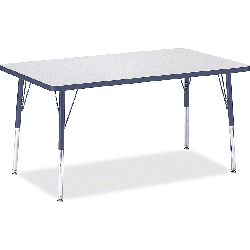 Jonti-Craft Berries Adult Height Color Edge Rectangle Table Laminated Rectangle, Gray Top - Four Leg Base - 4 Legs - Height Adjustable - 24" to 31" Adjustment - 48" Table Top Length x 30" Table Top Width x 1.13" Table Top Thickness - 31" Heig (6473JCA112)
