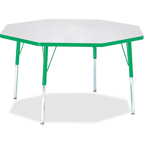 Jonti-Craft Berries Adult Height Color Edge Octagon Table Gray Octagonal, Laminated Top - Four Leg Base - 4 Legs - Height Adjustable - 24" to 31" Adjustment x 1.13" Table Top Thickness x 48" Table Top Diameter - 31" Height - Art, Craft - Asse (6428JCA119)