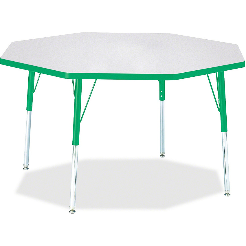 Jonti-Craft Berries Adult Height Color Edge Octagon Table Gray Octagonal, Laminated Top - Four Leg Base - 4 Legs - Height Adjustable - 24" to 31" Adjustment x 1.13" Table Top Thickness x 48" Table Top Diameter - 31" Height - Art, Craft - Asse (6428JCA119)