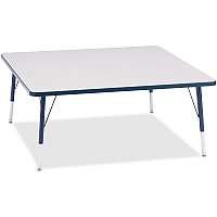 Jonti-Craft Berries Elementary Height Color Edge Square Table Laminated Square, Navy Top - Four Leg Base - 4 Legs - Height Adjustable - 15" to 24" Adjustment - 48" Table Top Length x 48" Table Top Width x 1.13" Table Top Thickness - 24" Heigh (6418JCE112)