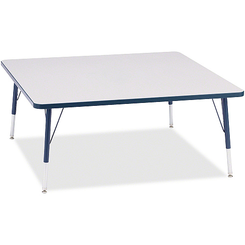 Jonti-Craft Berries Elementary Height Color Edge Square Table Laminated Square, Navy Top - Four Leg Base - 4 Legs - Height Adjustable - 15" to 24" Adjustment - 48" Table Top Length x 48" Table Top Width x 1.13" Table Top Thickness - 24" Heigh (6418JCE112)
