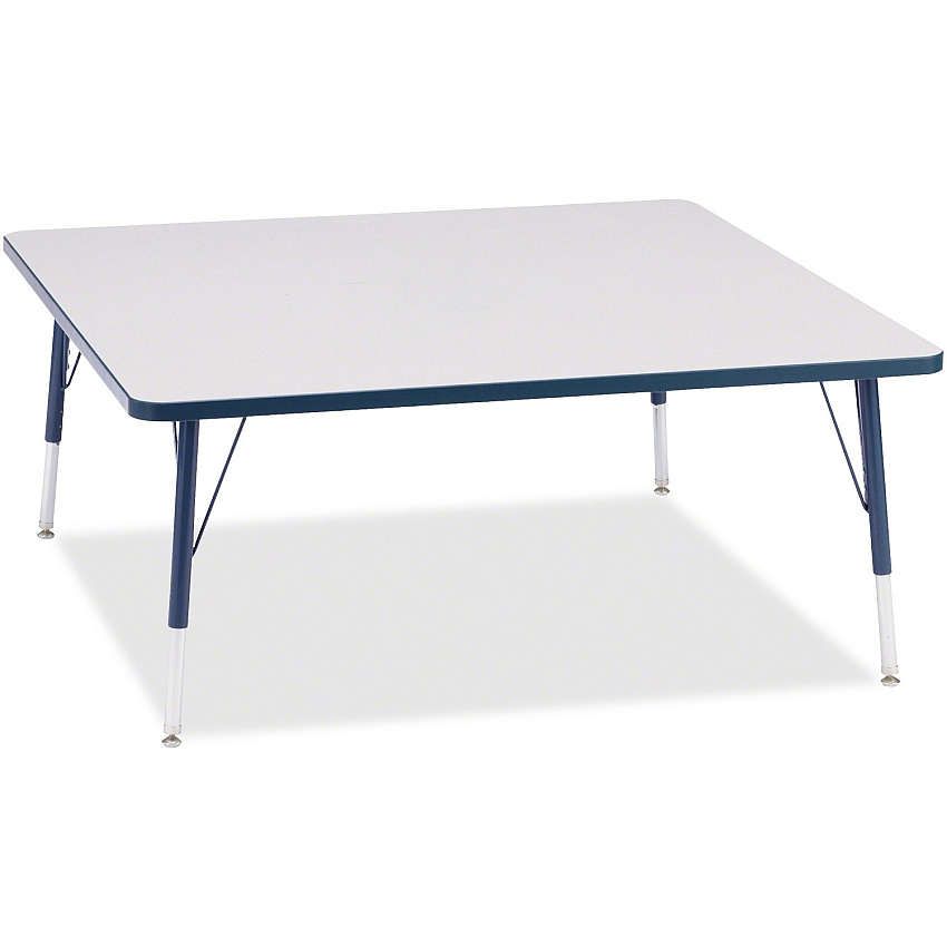 Jonti-Craft Berries Elementary Height Color Edge Square Table Laminated Square, Navy Top - Four Leg Base - 4 Legs - Height Adjustable - 15" to 24" Adjustment - 48" Table Top Length x 48" Table Top Width x 1.13" Table Top Thickness - 24" Heigh (6418JCE112)
