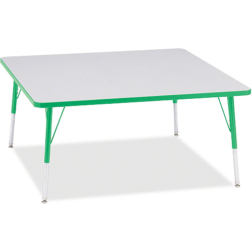 Jonti-Craft Berries Adult Height Prism Color Edge Square Table Green Square, Laminated Top - Four Leg Base - 4 Legs - Height Adjustable - 24" to 31" Adjustment - 48" Table Top Length x 48" Table Top Width x 1.13" Table Top Thickness - 31" Hei (6418JCA119)