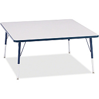 Jonti-Craft Berries Adult Height Prism Color Edge Square Table Laminated Square, Navy Top - Four Leg Base - 4 Legs - Height Adjustable - 24