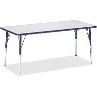 Jonti-Craft Berries Adult Height Color Edge Rectangle Table Laminated Rectangle, Navy Top - Four Leg Base - 4 Legs - Height Adjustable - 24" to 31" Adjustment - 72" Table Top Length x 30" Table Top Width x 1.13" Table Top Thickness - 31" Heig (6413JCA112)
