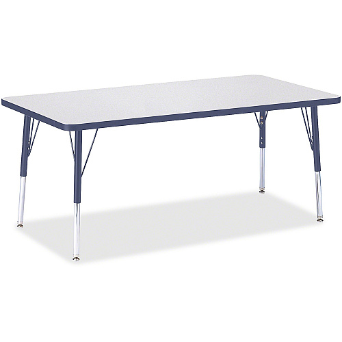 Jonti-Craft Berries Elementary Height Color Edge Rectangle Table Laminated Rectangle, Navy Top - Four Leg Base - 4 Legs - Height Adjustable - 15" to 24" Adjustment - 60" Table Top Length x 30" Table Top Width x 1.13" Table Top Thickness - 24" (6408JCE112)