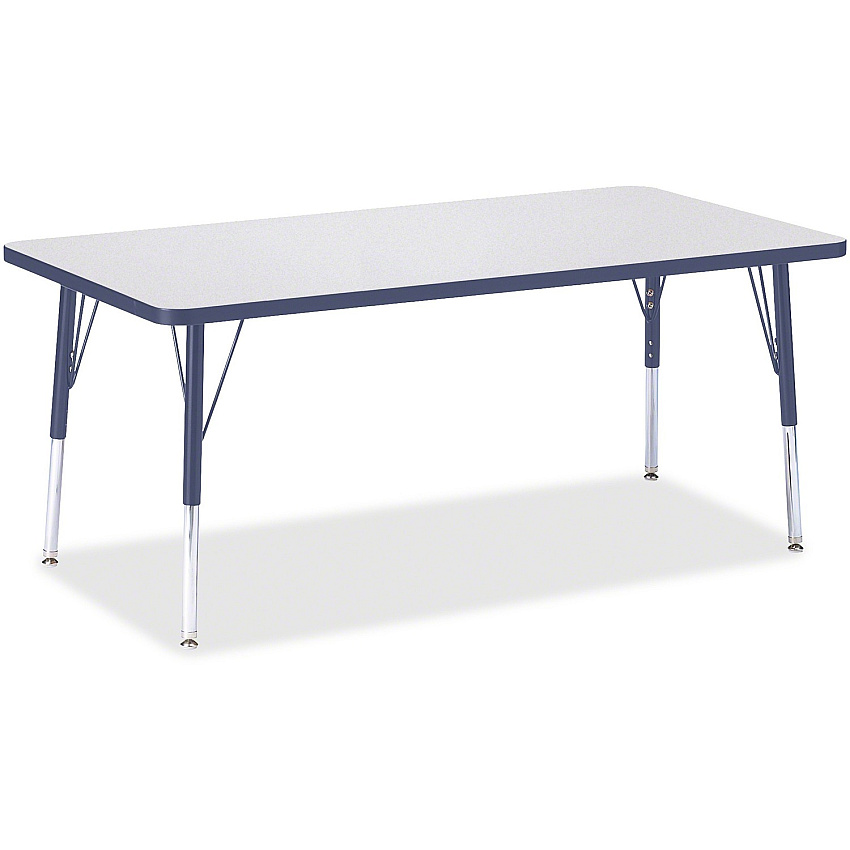 Jonti-Craft Berries Elementary Height Color Edge Rectangle Table Laminated Rectangle, Navy Top - Four Leg Base - 4 Legs - Height Adjustable - 15" to 24" Adjustment - 60" Table Top Length x 30" Table Top Width x 1.13" Table Top Thickness - 24" (6408JCE112)