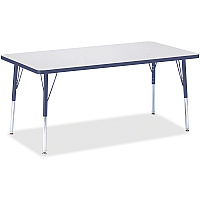 Jonti-Craft Berries Adult Height Color Edge Rectangle Table Laminated Rectangle, Navy Top - Four Leg Base - 4 Legs - Height Adjustable - 24" to 31" Adjustment - 60" Table Top Length x 30" Table Top Width x 1.13" Table Top Thickness - 31" Heig (6408JCA112)