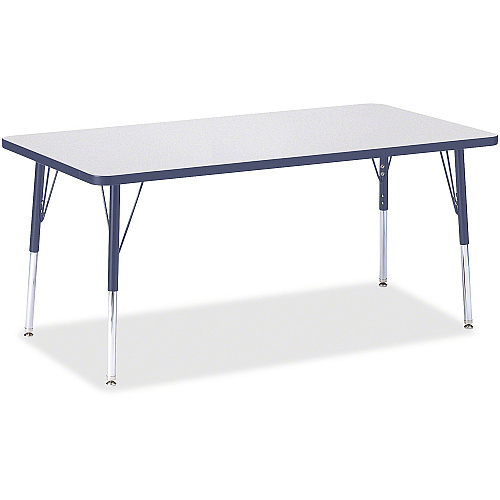 Jonti-Craft Berries Adult Height Color Edge Rectangle Table Laminated Rectangle, Navy Top - Four Leg Base - 4 Legs - Height Adjustable - 24" to 31" Adjustment - 60" Table Top Length x 30" Table Top Width x 1.13" Table Top Thickness - 31" Heig (6408JCA112)
