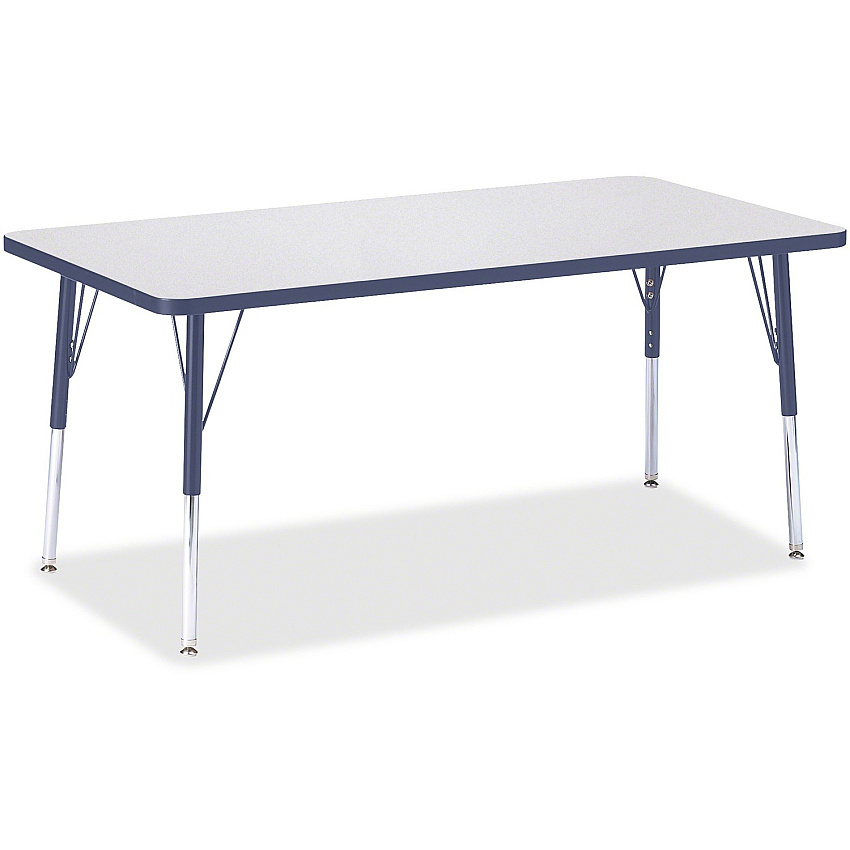 Jonti-Craft Berries Adult Height Color Edge Rectangle Table Laminated Rectangle, Navy Top - Four Leg Base - 4 Legs - Height Adjustable - 24" to 31" Adjustment - 60" Table Top Length x 30" Table Top Width x 1.13" Table Top Thickness - 31" Heig (6408JCA112)