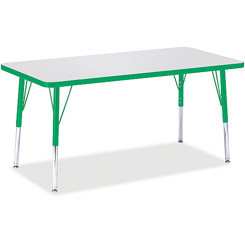 Jonti-Craft Berries Elementary Height Color Edge Rectangle Table Laminated Rectangle Top - Four Leg Base - 4 Legs - Height Adjustable - 15" to 24" Adjustment - 48" Table Top Length x 24" Table Top Width x 1.13" Table Top Thickness - 24" Heigh (6403JCE119)