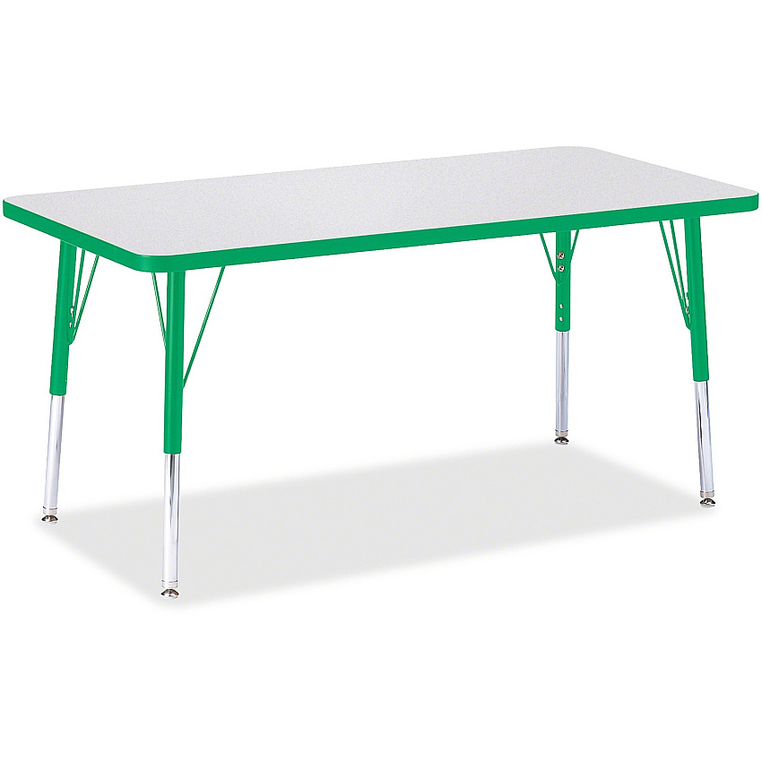 Jonti-Craft Berries Elementary Height Color Edge Rectangle Table Laminated Rectangle Top - Four Leg Base - 4 Legs - Height Adjustable - 15" to 24" Adjustment - 48" Table Top Length x 24" Table Top Width x 1.13" Table Top Thickness - 24" Heigh (6403JCE119)