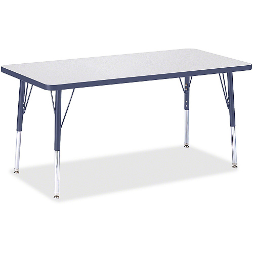 Jonti-Craft Berries Elementary Height Color Edge Rectangle Table Laminated Rectangle, Navy Top - Four Leg Base - 4 Legs - Height Adjustable - 15" to 24" Adjustment - 48" Table Top Length x 24" Table Top Width x 1.13" Table Top Thickness - 24" (6403JCE112)
