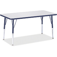Berries Berries Adult Height Color Edge Rectangle Table Gray Rectangle Top - Four Leg Base - 4 Legs - Height Adjustable - 24" to 31" Adjustment - 48" Table Top Length x 24" Table Top Width x 1.13" Table Top Thickness - 31" Height - Art, Craft (6403JCA112)