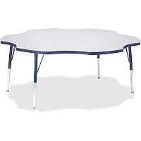 Jonti-Craft Berries Prism Six-Leaf Student Table Laminated, Gray Top - Four Leg Base - 4 Legs - Height Adjustable - 24