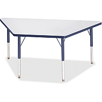 Jonti-Craft Berries Elementary Height Prism Edge Trapezoid Table Laminated Trapezoid, Gray Top - Four Leg Base - 4 Legs - Height Adjustable - 15" to 24" Adjustment - 60" Table Top Length x 30" Table Top Width x 1.13" Table Top Thickness - 24" (6443JCE112)