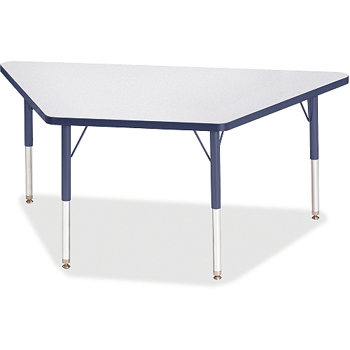 Jonti-Craft Berries Elementary Height Prism Edge Trapezoid Table Laminated Trapezoid, Gray Top - Four Leg Base - 4 Legs - Height Adjustable - 15" to 24" Adjustment - 60" Table Top Length x 30" Table Top Width x 1.13" Table Top Thickness - 24" (6443JCE112)