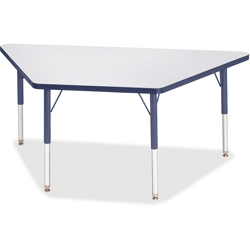 Jonti-Craft Berries Elementary Height Prism Edge Trapezoid Table Laminated Trapezoid, Gray Top - Four Leg Base - 4 Legs - Height Adjustable - 15" to 24" Adjustment - 60" Table Top Length x 30" Table Top Width x 1.13" Table Top Thickness - 24" (6443JCE112)