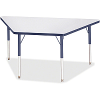 Jonti-Craft Berries Adult-Size Gray Laminate Trapezoid Table Laminated Trapezoid, Gray Top - Four Leg Base - 4 Legs - Height Adjustable - 24