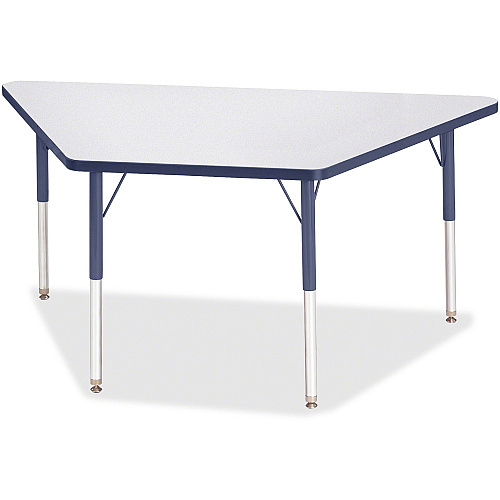 Jonti-Craft Berries Adult-Size Gray Laminate Trapezoid Table Laminated Trapezoid, Gray Top - Four Leg Base - 4 Legs - Height Adjustable - 24" to 31" Adjustment - 60" Table Top Length x 30" Table Top Width x 1.13" Table Top Thickness - 31" Hei (6443JCA112)