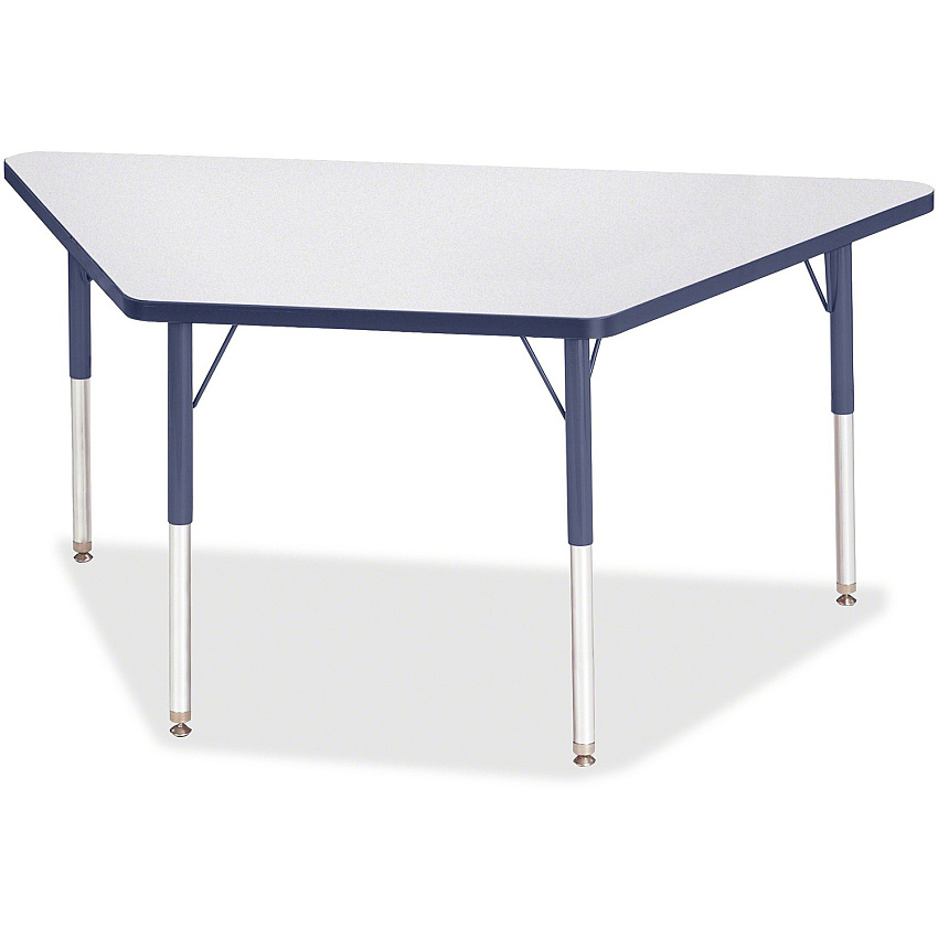 Jonti-Craft Berries Adult-Size Gray Laminate Trapezoid Table Laminated Trapezoid, Gray Top - Four Leg Base - 4 Legs - Height Adjustable - 24" to 31" Adjustment - 60" Table Top Length x 30" Table Top Width x 1.13" Table Top Thickness - 31" Hei (6443JCA112)