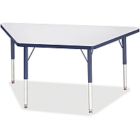 Jonti-Craft Berries Elementary Height Prism Edge Trapezoid Table Laminated Trapezoid, Gray Top - Four Leg Base - 4 Legs - Height Adjustable - 15" to 24" Adjustment - 48" Table Top Length x 24" Table Top Width x 1.13" Table Top Thickness - 24" (6438JCE112)