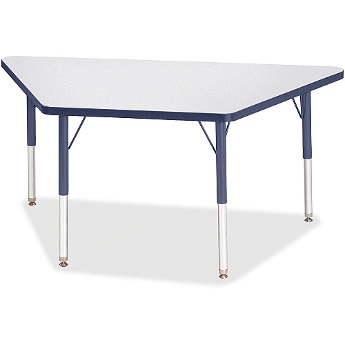 Jonti-Craft Berries Elementary Height Prism Edge Trapezoid Table Laminated Trapezoid, Gray Top - Four Leg Base - 4 Legs - Height Adjustable - 15" to 24" Adjustment - 48" Table Top Length x 24" Table Top Width x 1.13" Table Top Thickness - 24" (6438JCE112)