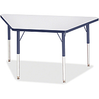 Jonti-Craft Berries Adult-Size Gray Laminate Trapezoid Table Laminated Trapezoid, Gray Top - Four Leg Base - 4 Legs - Height Adjustable - 24