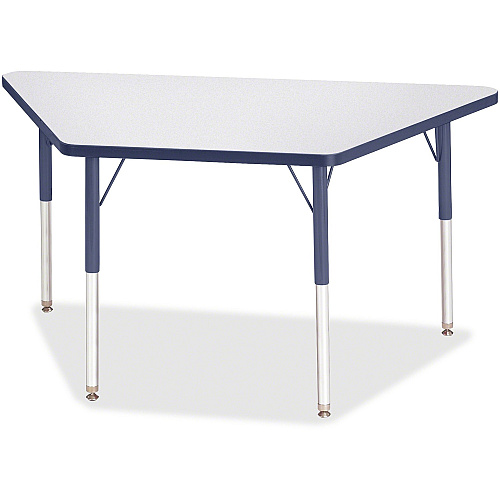 Jonti-Craft Berries Adult-Size Gray Laminate Trapezoid Table Laminated Trapezoid, Gray Top - Four Leg Base - 4 Legs - Height Adjustable - 24" to 31" Adjustment - 48" Table Top Length x 24" Table Top Width x 1.13" Table Top Thickness - 31" Hei (6438JCA112)