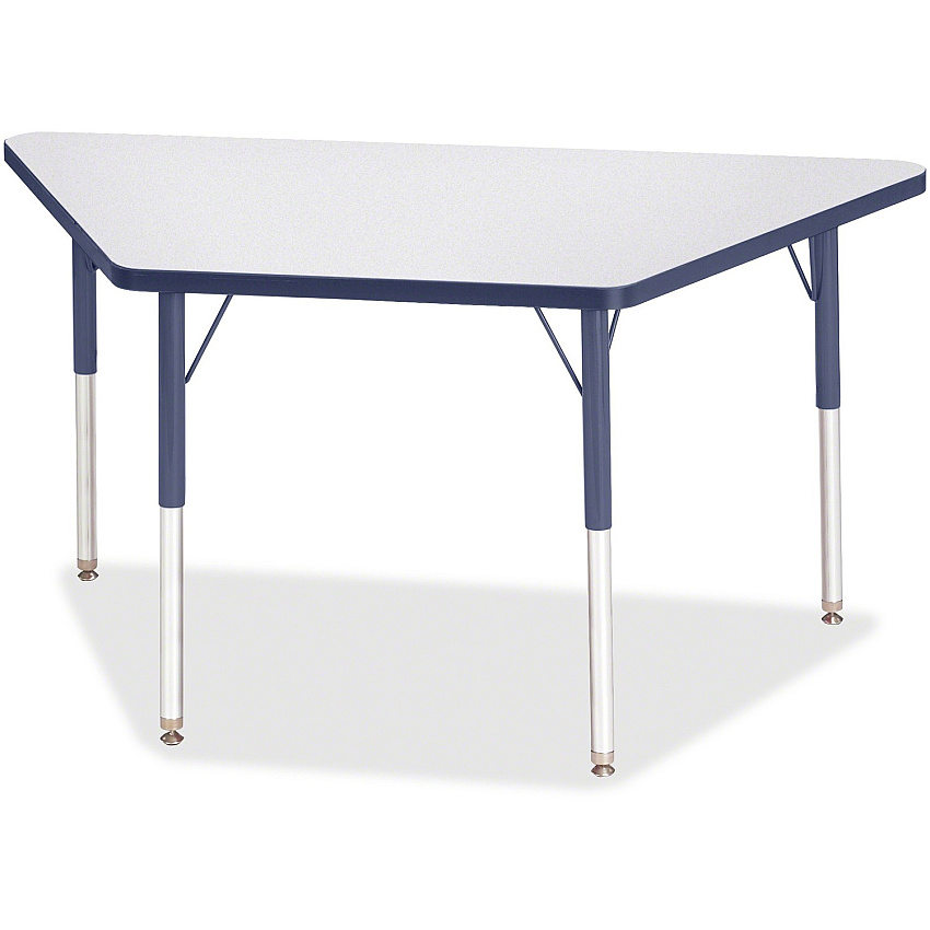 Jonti-Craft Berries Adult-Size Gray Laminate Trapezoid Table Laminated Trapezoid, Gray Top - Four Leg Base - 4 Legs - Height Adjustable - 24" to 31" Adjustment - 48" Table Top Length x 24" Table Top Width x 1.13" Table Top Thickness - 31" Hei (6438JCA112)