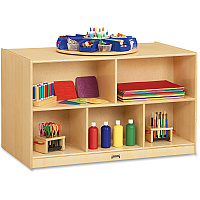 Jonti-Craft Doublee-Sided Island Mobile Storage Unit 29.50" Height x 48" Width x 28.50" Depth - Floor - Non-yellowing, Stain Resistant, Kick Plate, Sturdy - Wood Grain - Baltic Birch Plywood - 1 Each (3920JC)