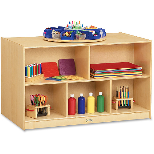 Jonti-Craft Doublee-Sided Island Mobile Storage Unit 29.50" Height x 48" Width x 28.50" Depth - Floor - Non-yellowing, Stain Resistant, Kick Plate, Sturdy - Wood Grain - Baltic Birch Plywood - 1 Each (3920JC)