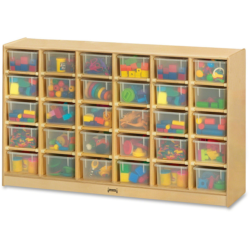 Jonti-Craft Rainbow Accents 30 Cubbie-trays Mobile Storage Unit 30 Compartment(s) - 35.50" Height x 57.50" Width x 15" Depth - Durable, Non-yellowing - Baltic - Rubber, Acrylic - 1 Each (04310JC)