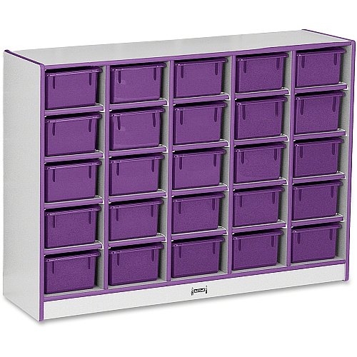Jonti-Craft Rainbow Accents Cubbie-trays Storage Unit 25 Compartment(s) - 35.50" Height x 48" Width x 15" Depth - Laminated - Purple - Rubber - 1 Each (0426JCWW004)