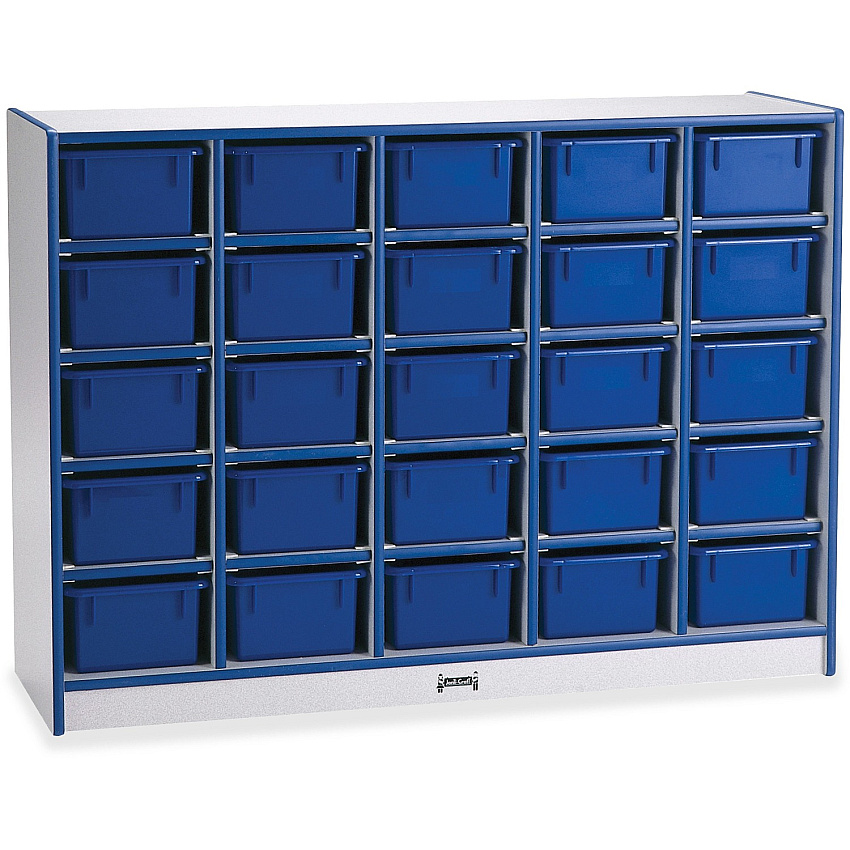 Rainbow Accents Rainbow Accents Cubbie-trays Storage Unit 25 Compartment(s) - 35.50" Height x 48" Width x 15" Depth - Laminated - Light Wood - Freckled Gray - Rubber, Wood - 1 Each (0426JCWW003)