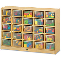 Jonti-Craft Rainbow Accents 25 Cubbie-trays Mobile Storage Unit 35.50" Height x 48" Width x 15" Depth - Durable - Baltic - Acrylic, Rubber - 1 Each (04260JC)