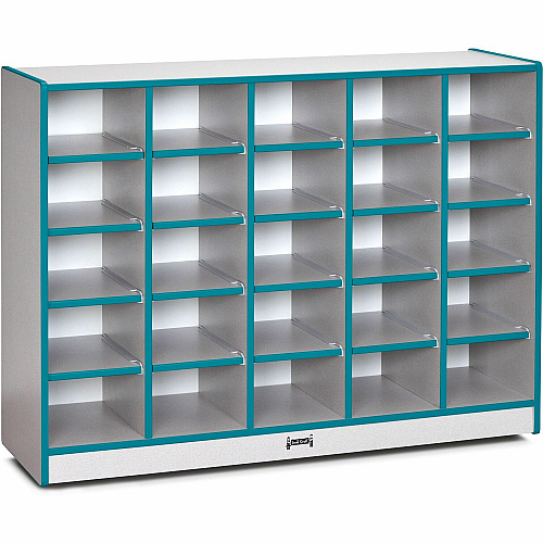 Jonti-Craft Rainbow Accents Toddler Single Storage 35.50" Height x 48" Width x 15" Depth - Durable, Laminated - Teal - Rubber - 1 Each (0425JCWW005)