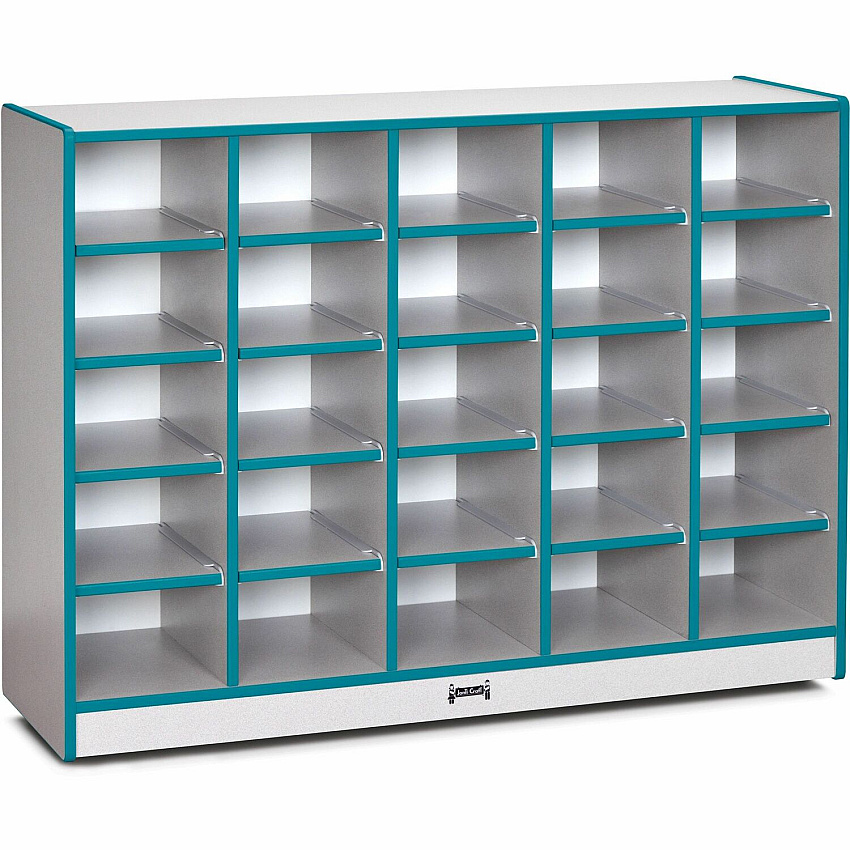 Jonti-Craft Rainbow Accents Toddler Single Storage 35.50" Height x 48" Width x 15" Depth - Durable, Laminated - Teal - Rubber - 1 Each (0425JCWW005)