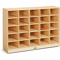Jonti-Craft Rainbow Accents 25 Cubbie Mobile Storage 35.50" Height x 48" Width x 15" Depth - Durable, Laminated - Baltic - Acrylic, Rubber - 1 Each (0425JC)